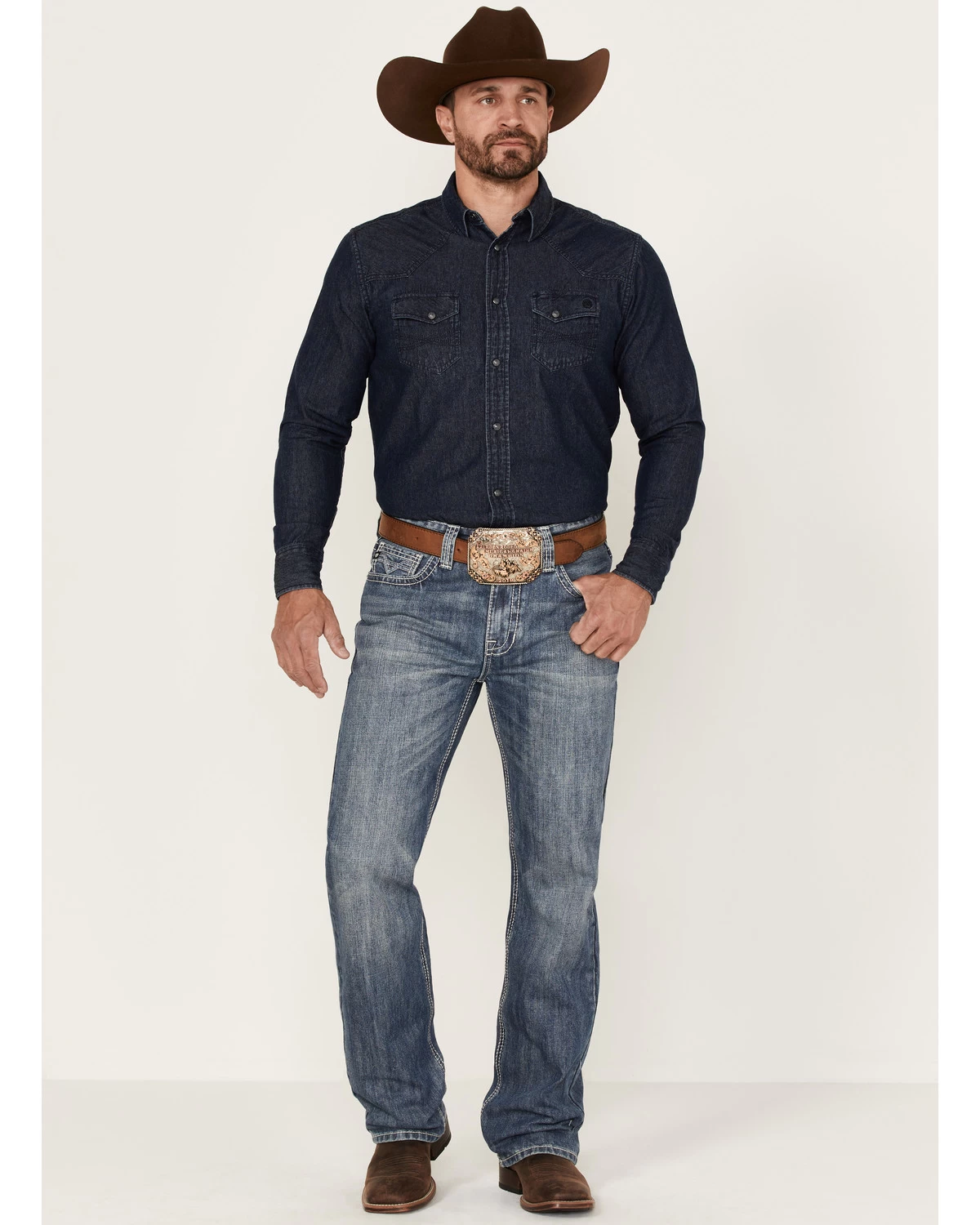 Rock & Roll Denim Men's Double Barrel Medium Wash Relaxed Straight Jeans 5 Rock & Roll Denim Men's Double Barrel Medium Wash Relaxed Straight Jeans - Image 3