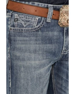 Rock & Roll Denim Men's Double Barrel Medium Wash Relaxed Straight Jeans 9 Rock & Roll Denim Men's Double Barrel Medium Wash Relaxed Straight Jeans -Western Cowboy World 2000368870 414 P4