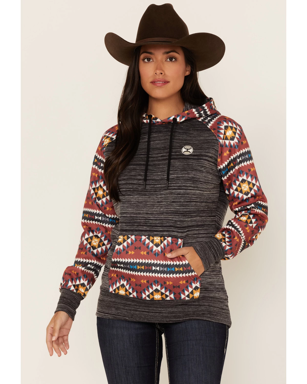 Hooey Women's Southwestern Contrast Print Summit Hoodie 3 Hooey Women's Southwestern Contrast Print Summit Hoodie
