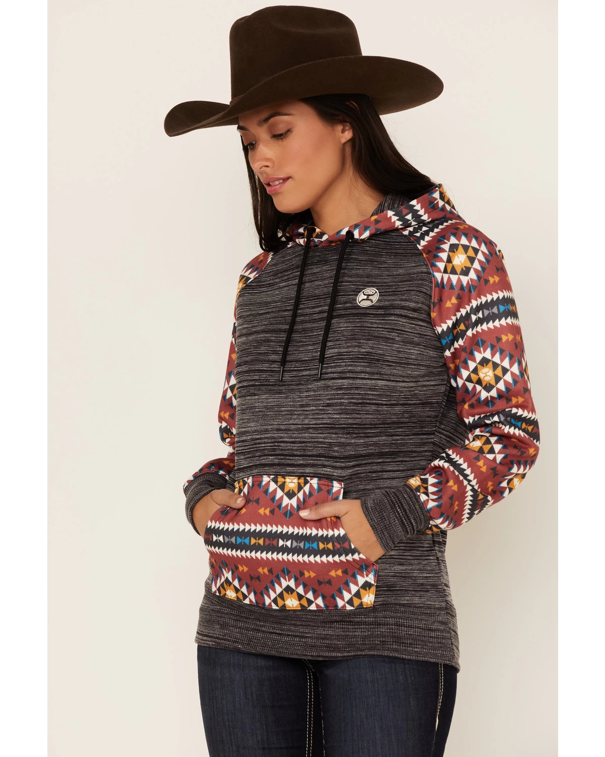 Hooey Women's Southwestern Contrast Print Summit Hoodie 4 Hooey Women's Southwestern Contrast Print Summit Hoodie - Image 2