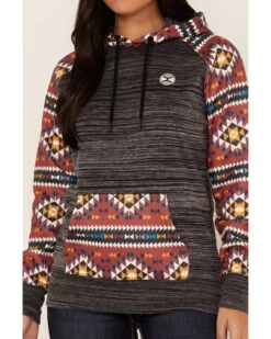 Hooey Women's Southwestern Contrast Print Summit Hoodie 8 Hooey Women's Southwestern Contrast Print Summit Hoodie -Western Cowboy World 2000369085 022 P3