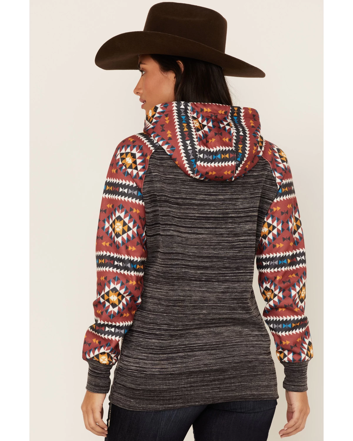 Hooey Women's Southwestern Contrast Print Summit Hoodie 6 Hooey Women's Southwestern Contrast Print Summit Hoodie - Image 4