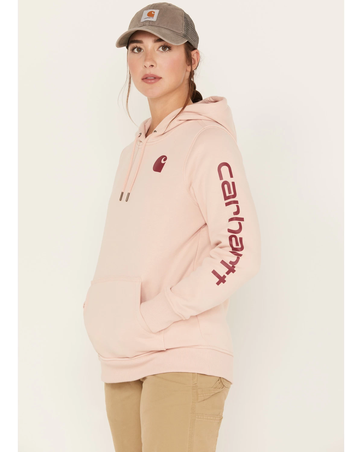 Carhartt Women's Relaxed Fit Midweight Logo Graphic Hoodie 4 Carhartt Women's Relaxed Fit Midweight Logo Graphic Hoodie - Image 2