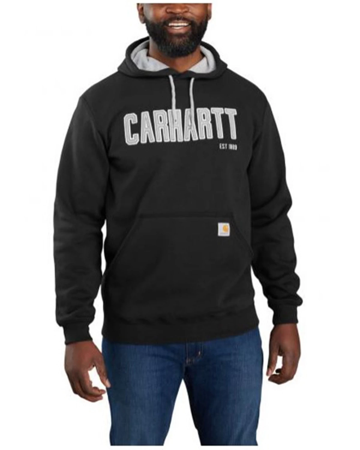 Carhartt Men's Loose Fit Midweight Felt Logo Graphic Hooded Sweatshirt 3 Carhartt Men's Loose Fit Midweight Felt Logo Graphic Hooded Sweatshirt