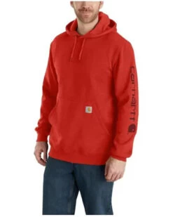 Carhartt Men's Loose Fit Midweight Logo Sleeve Graphic Hooded Sweatshirt