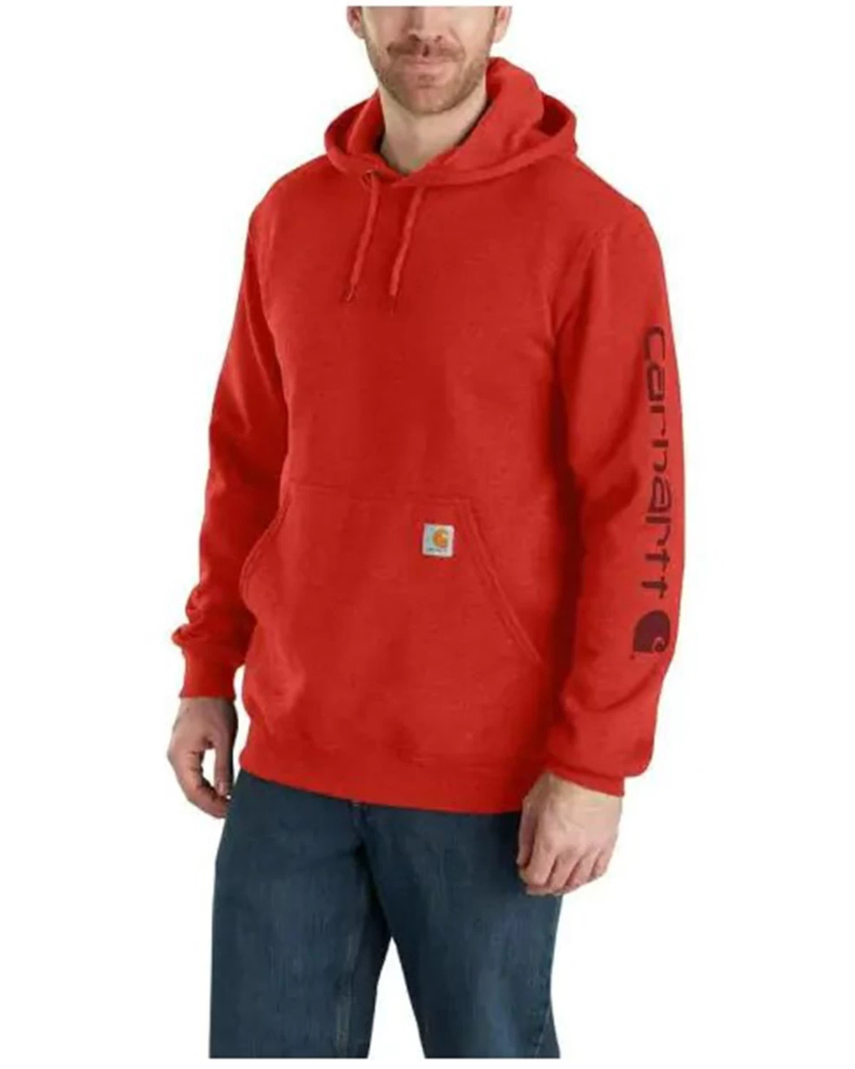 Carhartt Men's Loose Fit Midweight Logo Sleeve Graphic Hooded Sweatshirt 3 Carhartt Men's Loose Fit Midweight Logo Sleeve Graphic Hooded Sweatshirt