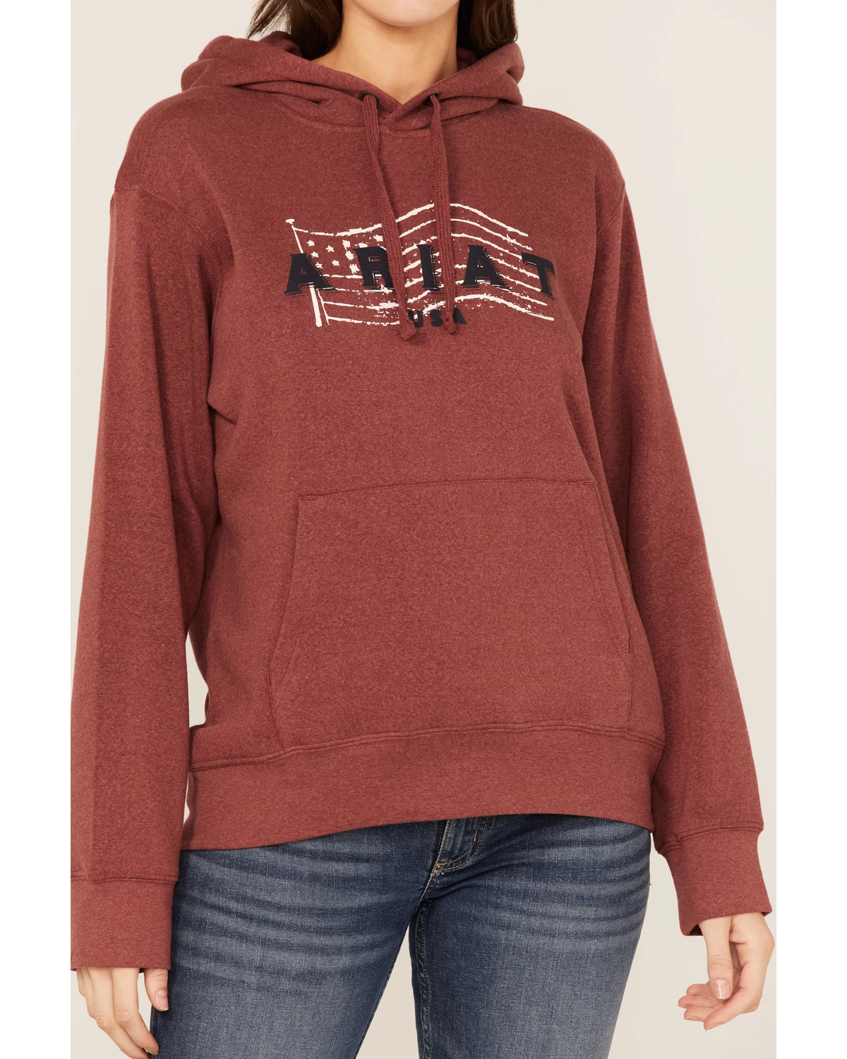 Ariat Women's R.E.A.L. USA Chest Logo Hoodie 5 Ariat Women's R.E.A.L. USA Chest Logo Hoodie - Image 3