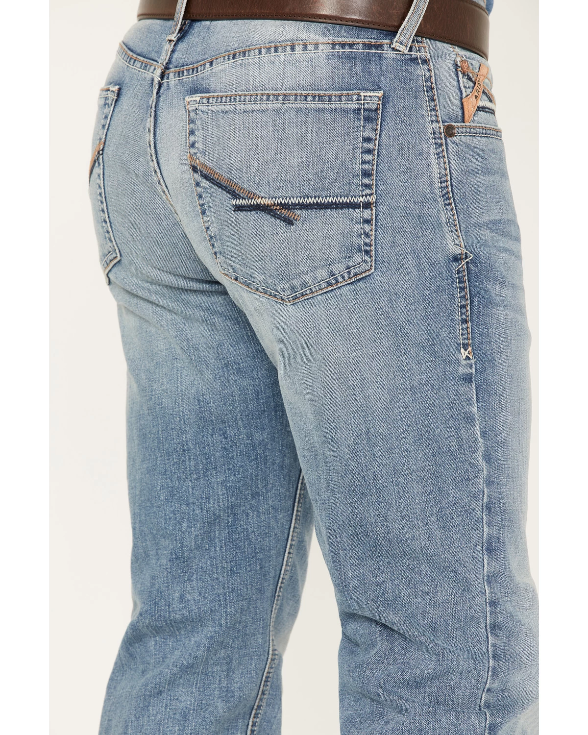 Ariat Men's M4 Orleans Abel Light Wash Stretch Relaxed Straight Jeans 6 Ariat Men's M4 Orleans Abel Light Wash Stretch Relaxed Straight Jeans - Image 4