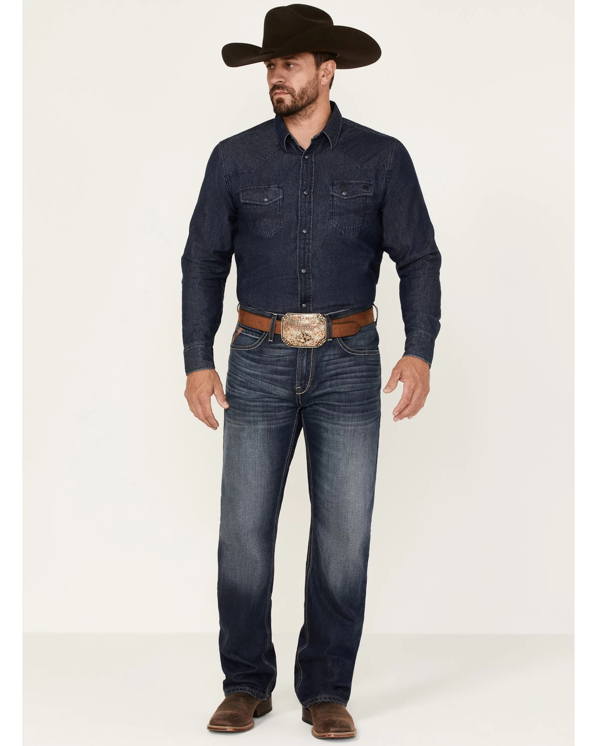 Ariat Men's Big Sur 3D Garby Dark Wash Relaxed Bootcut Jeans 3 Ariat Men's Big Sur 3D Garby Dark Wash Relaxed Bootcut Jeans