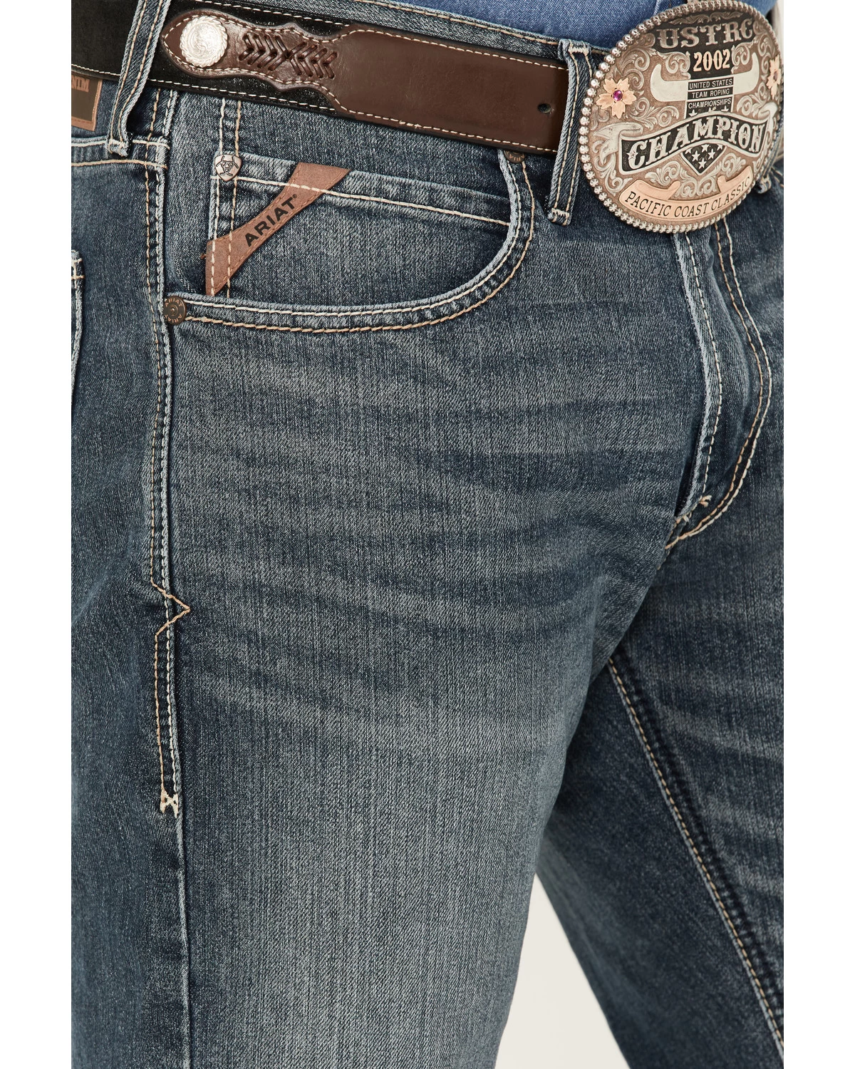 Ariat Men's M5 Louisville Seneca Medium Wash Stretch Straight Leg Jeans - Big 4 Ariat Men's M5 Louisville Seneca Medium Wash Stretch Straight Leg Jeans - Big - Image 2