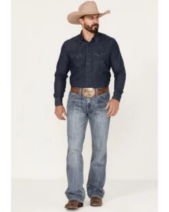 Rock & Roll Denim Men's Relaxed Fit Ladder Stitch Bootcut Jeans -Western Cowboy World 2000375482 414 P3