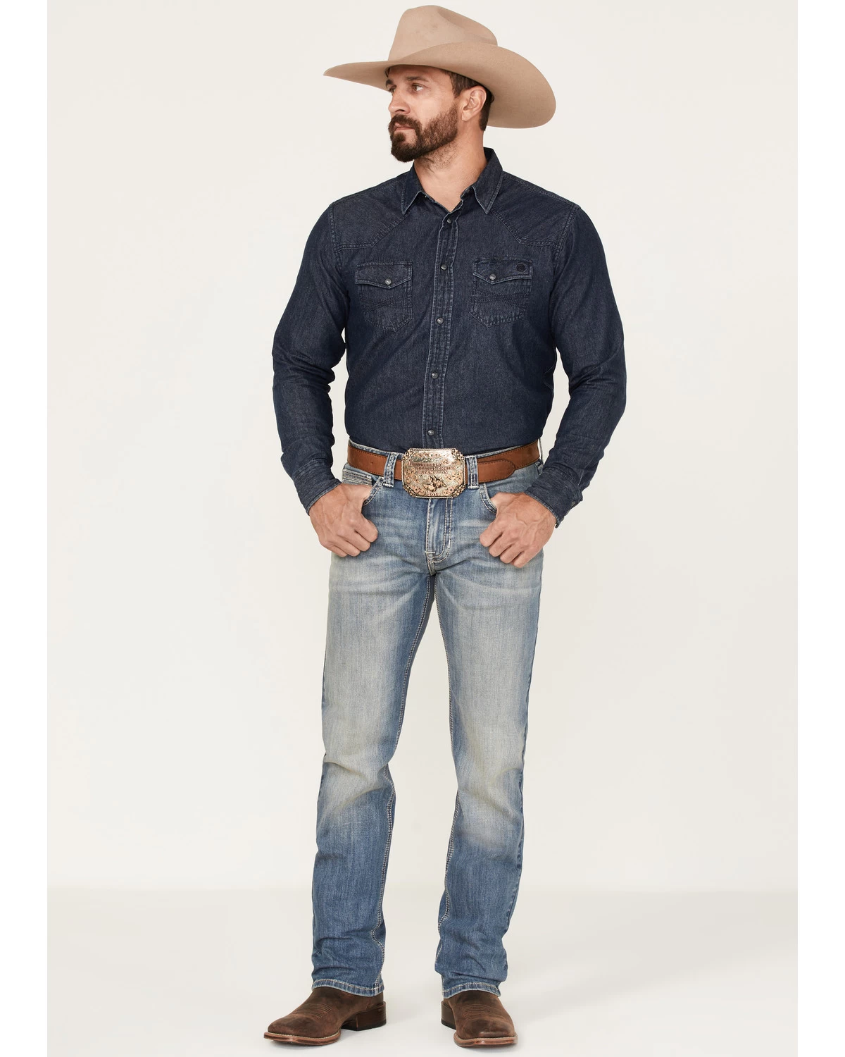 Rock & Roll Denim Men's Slim Fit Straight Rope Stitch Pocket Bootcut Jeans 5 Rock & Roll Denim Men's Slim Fit Straight Rope Stitch Pocket Bootcut Jeans - Image 3