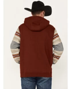 RANK 45 Men's Stripe Sleeve Logo Hooded Sweatshirt 9 RANK 45 Men's Stripe Sleeve Logo Hooded Sweatshirt -Western Cowboy World 2000375864 644 P4