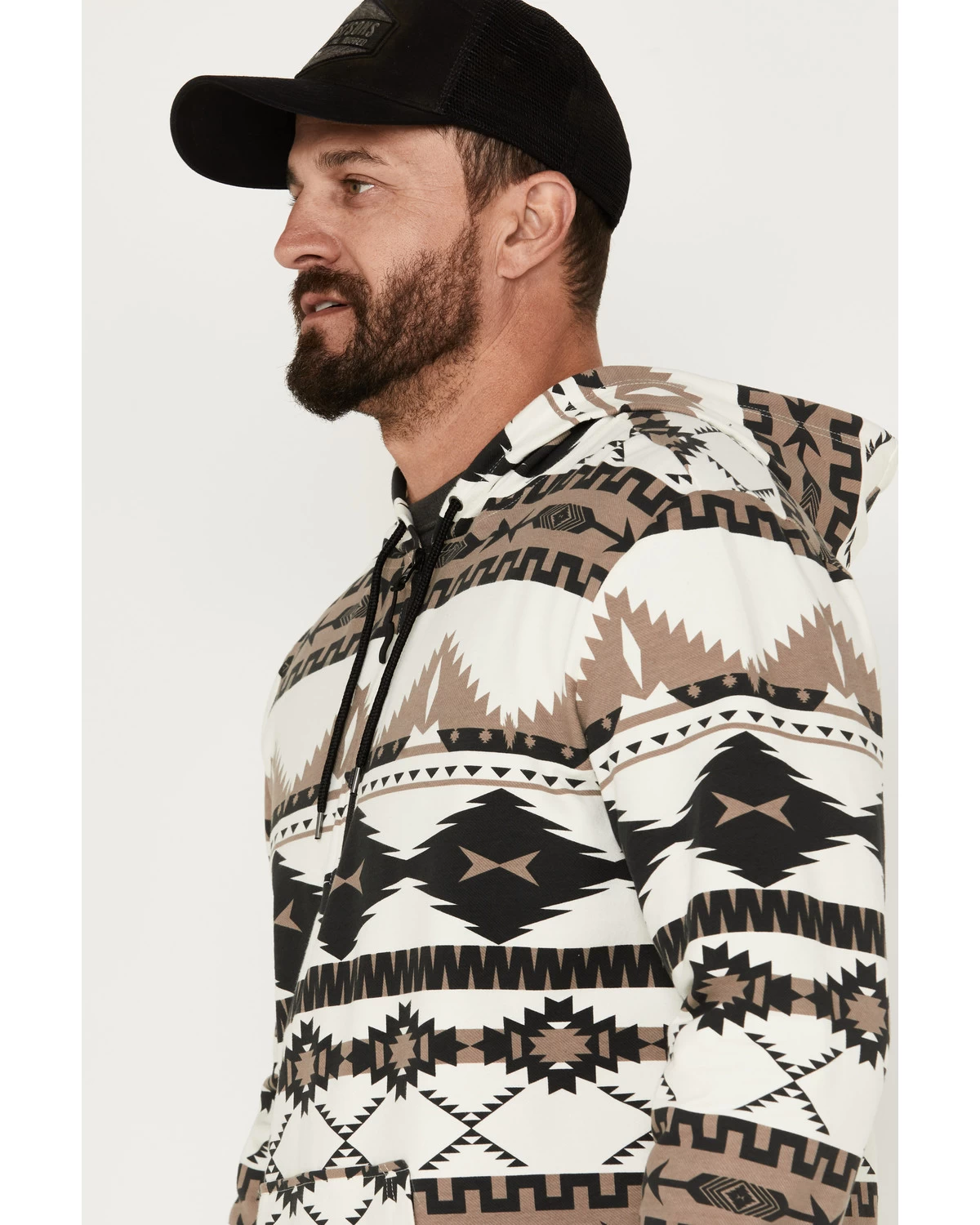 Powder River Outfitters Men's 1/4 Zip Southwestern Print Hooded Sweatshirt 4 Powder River Outfitters Men's 1/4 Zip Southwestern Print Hooded Sweatshirt - Image 2
