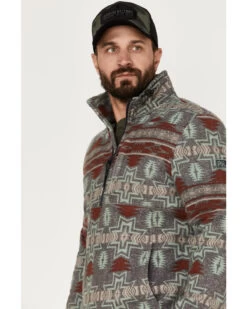 Powder River Outfitters Men's 1/2 Zip Southwestern Print Fleece Sweatshirt -Western Cowboy World 2000376231 022 P2