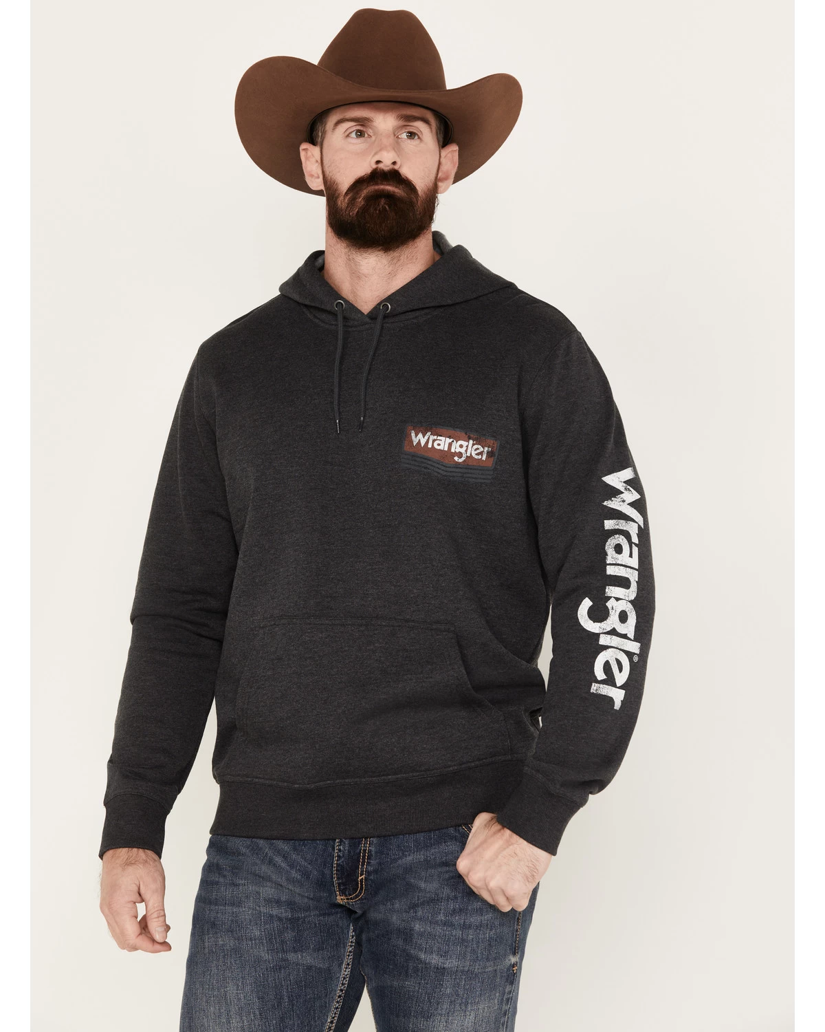 Wrangler Men's Logo Hooded Sweatshirt 3 Wrangler Men's Logo Hooded Sweatshirt