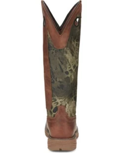 Justin Men's Rush Strike Camo Shaft Leather Pull On Snake Boots - Square Toe -Western Cowboy World 2000378668 340 P5