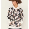 Hooey Women's Contrast Floral Print Hoodie -Western Cowboy World 2000378785 001 P1