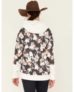 Hooey Women's Contrast Floral Print Hoodie -Western Cowboy World 2000378785 001 P4