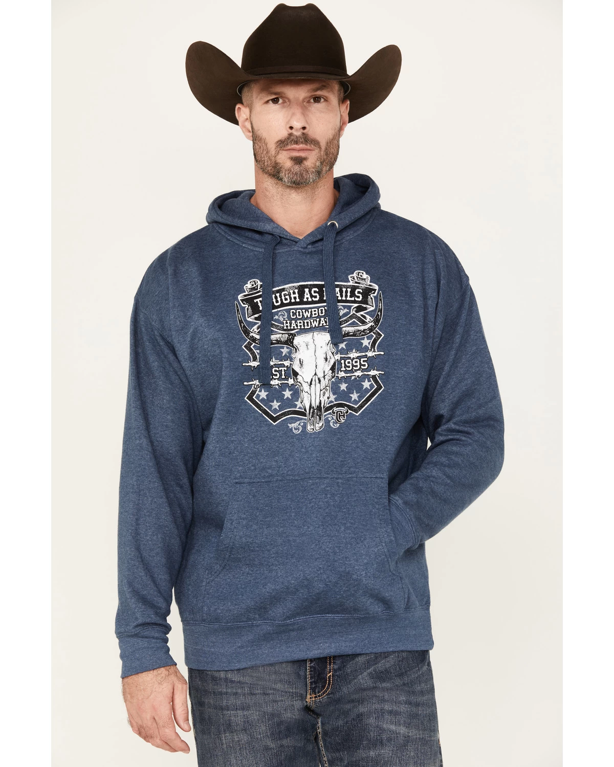 Cowboy Hardware Men's Tough As Nails Skull Graphic Hooded Sweatshirt 4 Cowboy Hardware Men's Tough As Nails Skull Graphic Hooded Sweatshirt - Image 2
