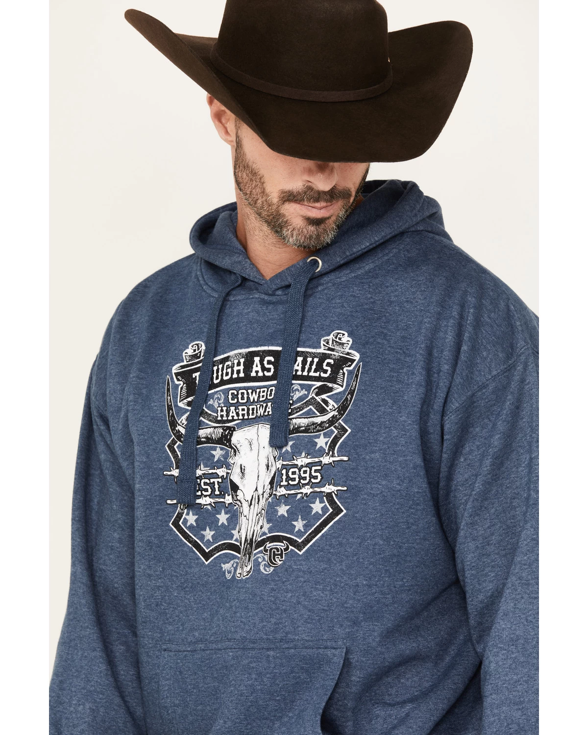 Cowboy Hardware Men's Tough As Nails Skull Graphic Hooded Sweatshirt 5 Cowboy Hardware Men's Tough As Nails Skull Graphic Hooded Sweatshirt - Image 3