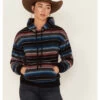 RANK 45 Women's Serape Stripe Plush Fleece Hoodie -Western Cowboy World 2000380744 001 P1