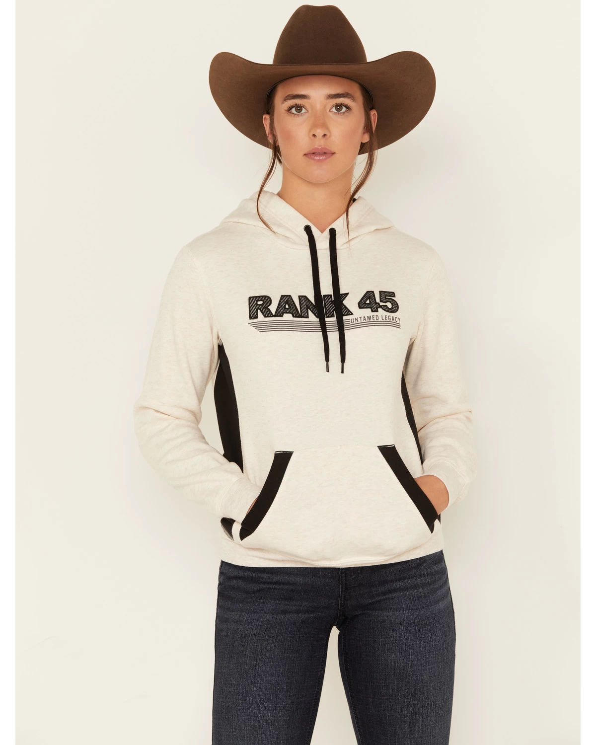 RANK 45 Women's Logo Embroidered Graphic Contrast Hoodie 3 RANK 45 Women's Logo Embroidered Graphic Contrast Hoodie