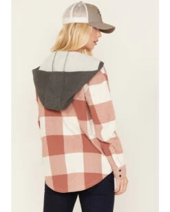 Cleo + Wolf Women's Buffalor Plaid Print Hooded Flannel Shirt 9 Cleo + Wolf Women's Buffalor Plaid Print Hooded Flannel Shirt -Western Cowboy World 2000380772 200 P4