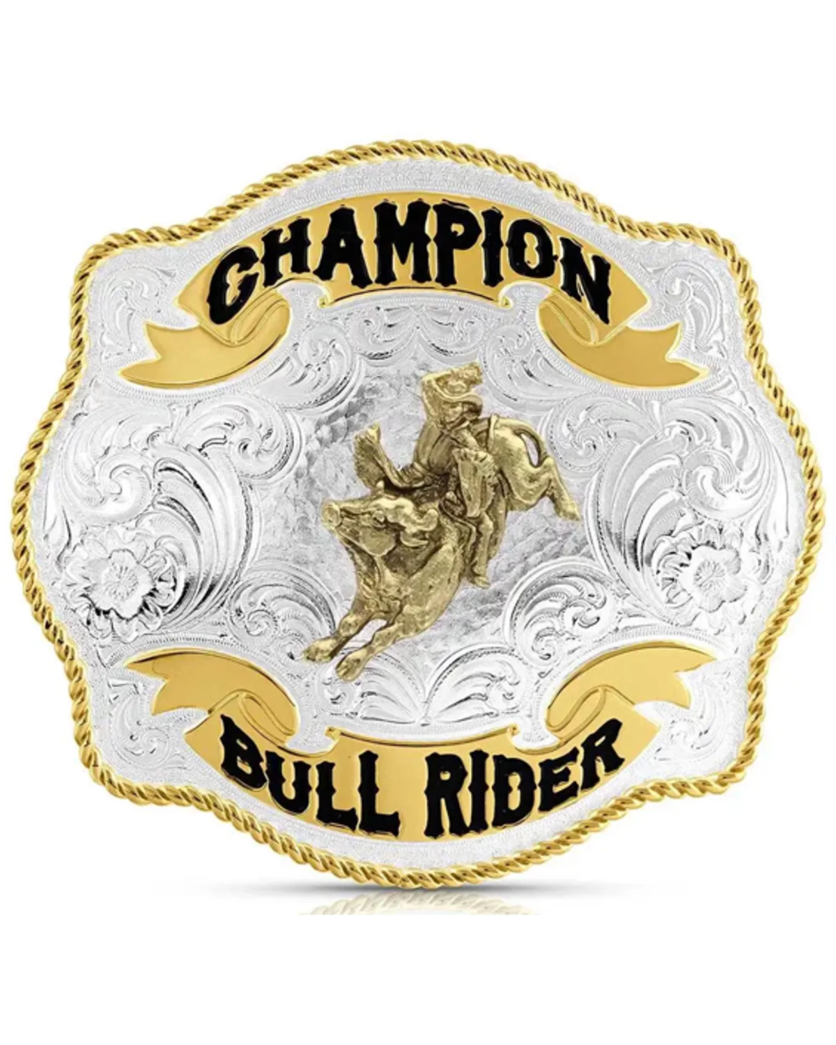 Montana Silversmiths Scalloped Champion Bullriding Belt Buckle 3 Montana Silversmiths Scalloped Champion Bullriding Belt Buckle