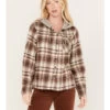 Cleo + Wolf Women's Tau Plaid Print Hooded Flannel Long Sleeve Shirt -Western Cowboy World 2000382956 251 P1