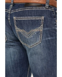 Rock & Roll Denim Men's Medium Wash Straight Reflex Denim Jeans 7 Rock & Roll Denim Men's Medium Wash Straight Reflex Denim Jeans -Western Cowboy World 2000386196 414 P2