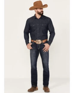 Rock & Roll Denim Men's Rifle Dark Vintage Wash Skinny Reflex Denim Jeans 8 Rock & Roll Denim Men's Rifle Dark Vintage Wash Skinny Reflex Denim Jeans -Western Cowboy World 2000386199 416 P3