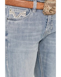 Rock & Roll Denim Men's Revolver Light Vintage Wash Slim Straight Reflex Denim Jeans 9 Rock & Roll Denim Men's Revolver Light Vintage Wash Slim Straight Reflex Denim Jeans -Western Cowboy World 2000386200 412 P4