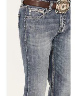 Rock & Roll Denim Men's Double Barrel Medium Vintage Wash Straight Leg Denim Jeans -Western Cowboy World 2000386201 414 P4