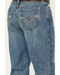 Rock & Roll Denim Men's Double Barrel Medium Wash Relaxed Straight Jeans -Western Cowboy World 2000386202 414 P2
