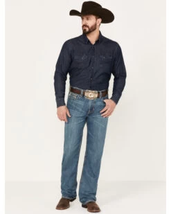 Rock & Roll Denim Men's Double Barrel Medium Wash Relaxed Straight Jeans -Western Cowboy World 2000386202 414 P3