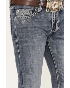 Rock & Roll Denim Men's Pistol Medium Vintage Wash Straight Leg Denim Jeans -Western Cowboy World 2000386204 414 P4