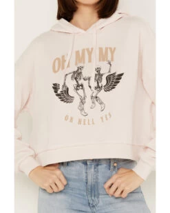 Cleo + Wolf Women's Oh My My Cropped Hoodie -Western Cowboy World 2000386287 661 P3