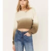 Cleo + Wolf Women's Ombre Cropped Dolman Sweatshirt 1 Cleo + Wolf Women's Ombre Cropped Dolman Sweatshirt -Western Cowboy World 2000386289 343 P1