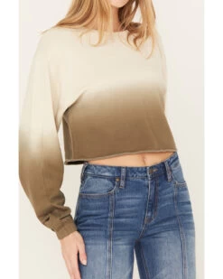 Cleo + Wolf Women's Ombre Cropped Dolman Sweatshirt -Western Cowboy World 2000386289 343 P3