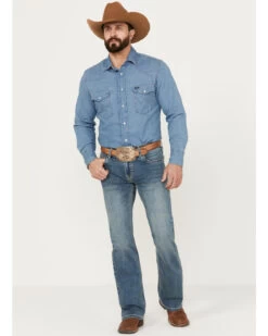 Rock & Roll Denim Men's Pistol Medium Vintage Wash Bootcut Stretch Denim Jeans -Western Cowboy World 2000387624 414 P3