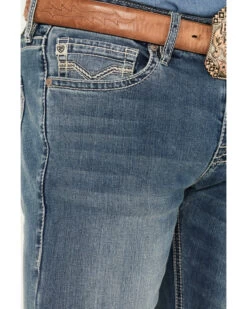 Rock & Roll Denim Men's Pistol Medium Vintage Wash Bootcut Stretch Denim Jeans -Western Cowboy World 2000387624 414 P4