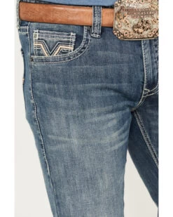 Rock & Roll Denim Men's Revolver Light Vintage Wash Slim Straight Stretch Reflex Denim Jeans -Western Cowboy World 2000387627 412 P4