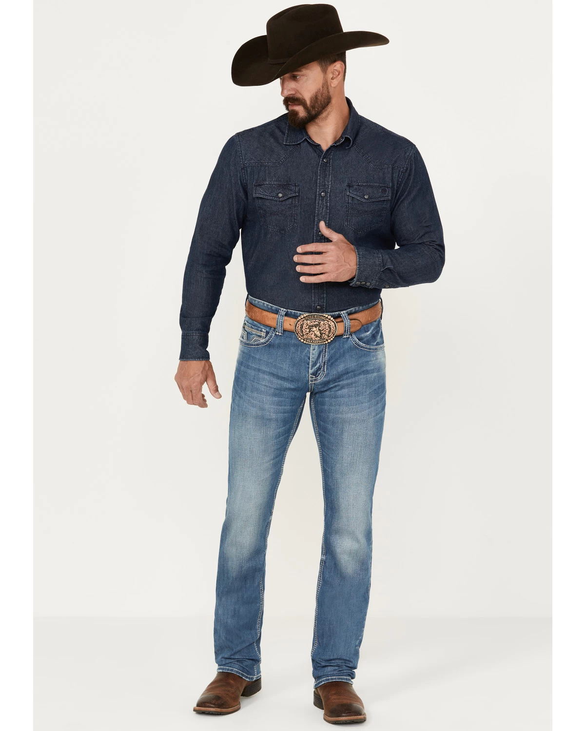 Rock & Roll Denim Men's Rifle Medium Vintage Wash Skinny Stretch ReFlex Denim Jeans 5 Rock & Roll Denim Men's Rifle Medium Vintage Wash Skinny Stretch ReFlex Denim Jeans - Image 3