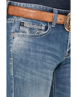Rock & Roll Denim Men's Rifle Medium Vintage Wash Skinny Stretch ReFlex Denim Jeans 9 Rock & Roll Denim Men's Rifle Medium Vintage Wash Skinny Stretch ReFlex Denim Jeans -Western Cowboy World 2000387630 414 P4