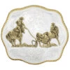 Montana Silversmiths Scalloped Team Ropers Western Belt Buckle -Western Cowboy World 2000396039 040 P1