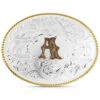 Montana Silversmiths Classic Western Oval Two-Tone Initial Belt Buckle - A -Western Cowboy World 2000396042 040 P1