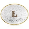 Montana Silversmiths Classic Western Oval Two-Tone Initial Belt Buckle - L