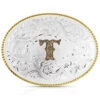 Montana Silversmiths Classic Western Oval Two-Tone Initial Belt Buckle - T -Western Cowboy World 2000396061 040 P1
