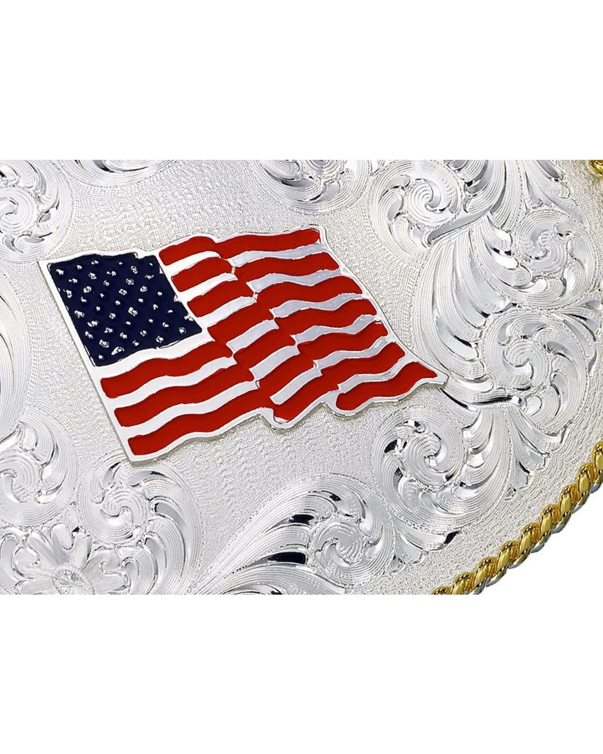 Montana Silversmiths American Flag Oval Buckle 4 Montana Silversmiths American Flag Oval Buckle - Image 2